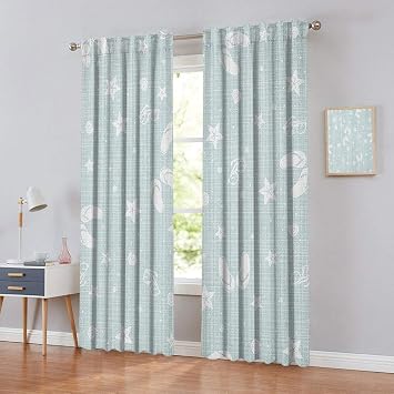 Blackout Curtains for Living Room- Warm Curtain Beach-Theme-Design
