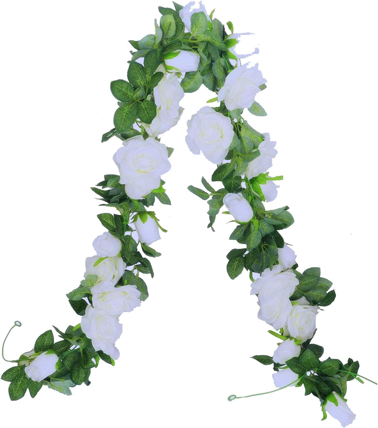 Home Garden Wall Hanging Artificial Fake Silk Rose Flower Rattan Plant Arches Diy Home Decor Flowers