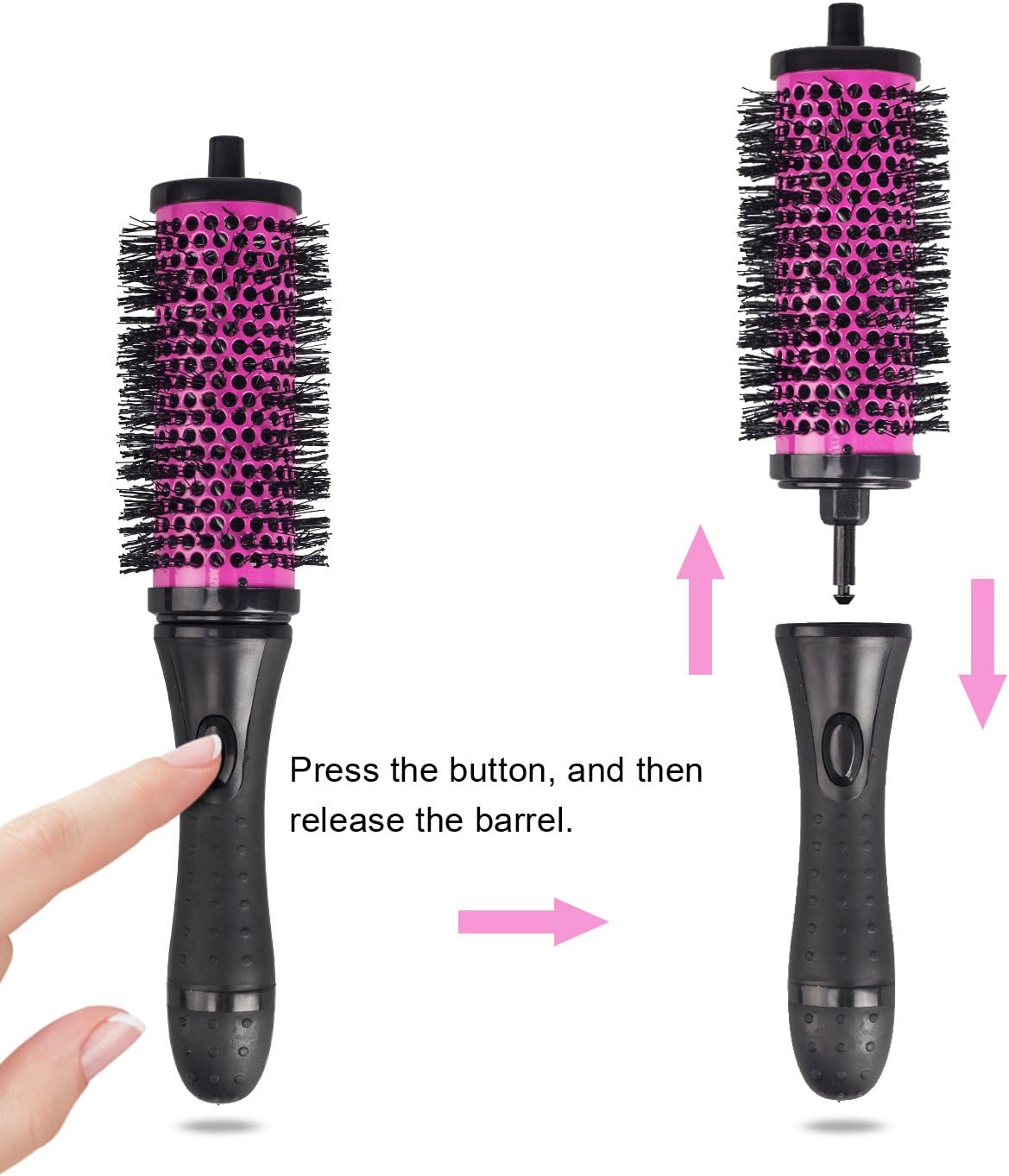 Xcellent Global Brush Set including Detachable Barrels Round Styling Tool, 6 Barrels 1 Handle, Small Medium Large BT023 - Image 3