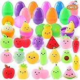 SpringFlower 24 Pack Filled Easter Eggs with Squishy Toys Inside, Easter Basket Stuffers Basket Essentials Party Favors, Egg Hunt Classroom Rewards