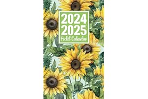 2024-2025 Pocket Calendar: Two-Year Monthly Planner for Purse from January 2024 to December 2025 with Holidays, Sunflower Cover.
