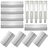 LPTNFRTN Stainless Steel 5pcs 16631 Flame Tamer Flavor bar and 4pcs 16520 Heat Plate Shield with 5 pcs 16516 Burners for Bull Grill Replacement Parts,for Blaze Lion Cal Flame G Series 5 Burner Grill