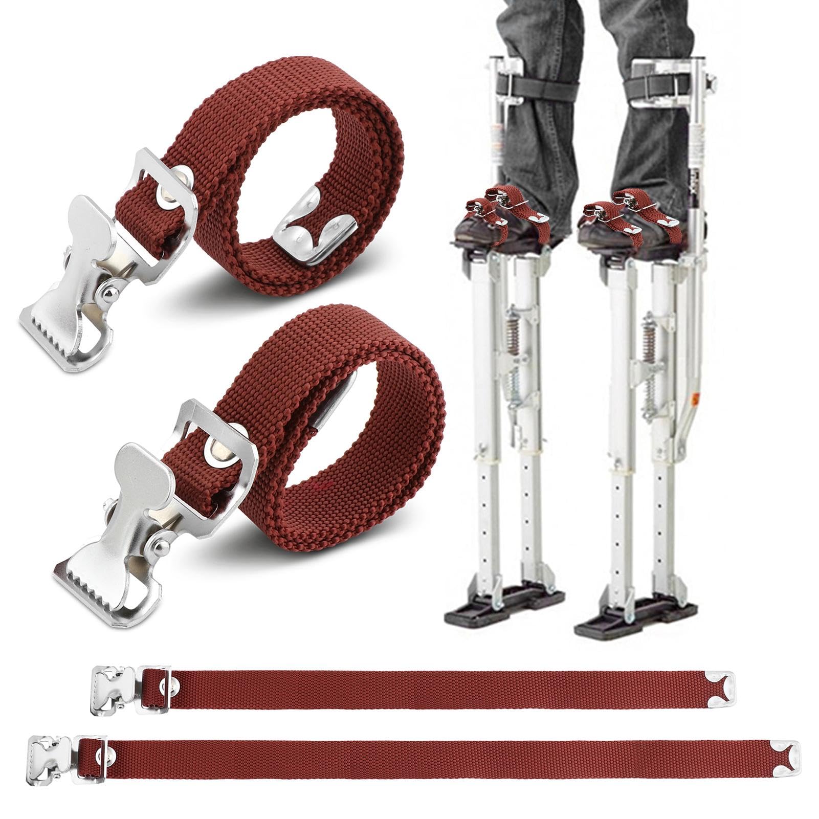 SUNERLORY 4PCS Drywall Stilts Straps, Adjustable Leg Band Straps Drywall Foot Band Straps Kit, Nylon Leg Fixation Strap Replacement Part for Stilts(size:2 Pairs)