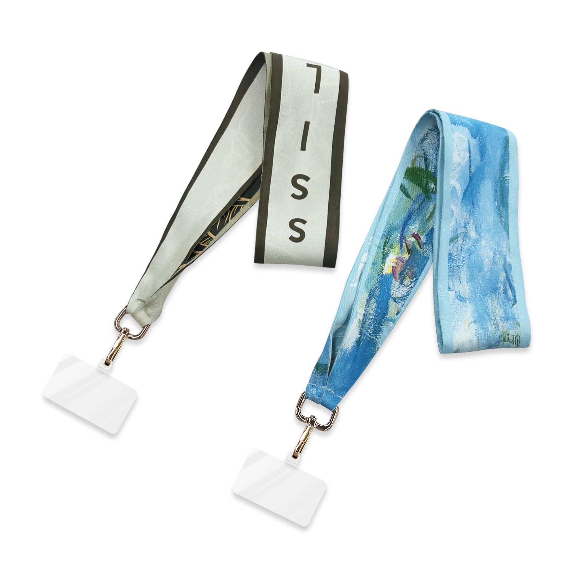 townssilk Lanyard,luxury mulberry silk Lanyard,with exquisite accessories, suitable for mobile phones,key rings,ID card holder,2pc, Combination 1