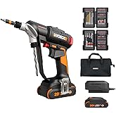 WORX Cordless Drill Driver, 20V 445 in·lb Brushless Power Drill Driver, Powerful Drilling and Driving, 2-in-1 Design, Intelligent Digital Display, 85 Bits, Battery and Charger Included, PowerShare