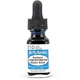 Dr. Ph. Martin's Radiant Concentrated Water Color (51D) Watercolor Bottle, 0.5 oz, Ice Blue, 1 Bottle