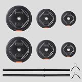 Phoenix Fitness 20kg Adjustable Barbell Set 25mm Knurled Bar Vinyl Plates view 5