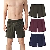 Separatec Silky Soft Modal Boxers for Men, 38mm Widen Waistband, Breathable Loose Men's Underwear for Sleep (3-Pack)