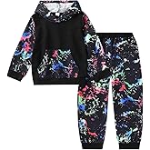 Toddler Boys Colorful Paint - Splatter Hoodie And Jogger Set, Soft Cotton Blend For All - Day Comfort