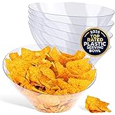 54oz Clear Plastic Serving Bowls (4 Pack) Large Disposable Candy Dishes, Buffet Containers for Chips, Popcorn, Snacks, Punch, Salad Bar, Snack Bowl, Parties, Office Desk, Bridal Shower, Party Supplies