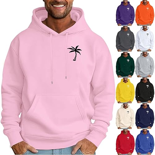 Hoodies for Men UK Long Sleeve Solid Colour Collar Pullovers Mens Hoodie Fleece Hoodie Men Warm and Comfortable Fashion Sweater Casual Hoody Top Mens Sweatshirts and Hoodies
