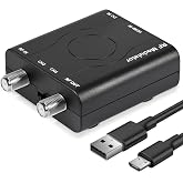 HDMI to RF Modulator, HDM61 VHF HDMI to RF Converter Adapter for TV NTSC Format Output, 1080P PLL Control for Home TV Game Console