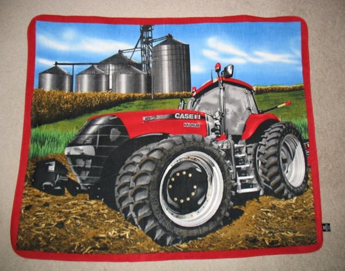 Case Tractor Fleece Throw Blanket Kitchen & Dining