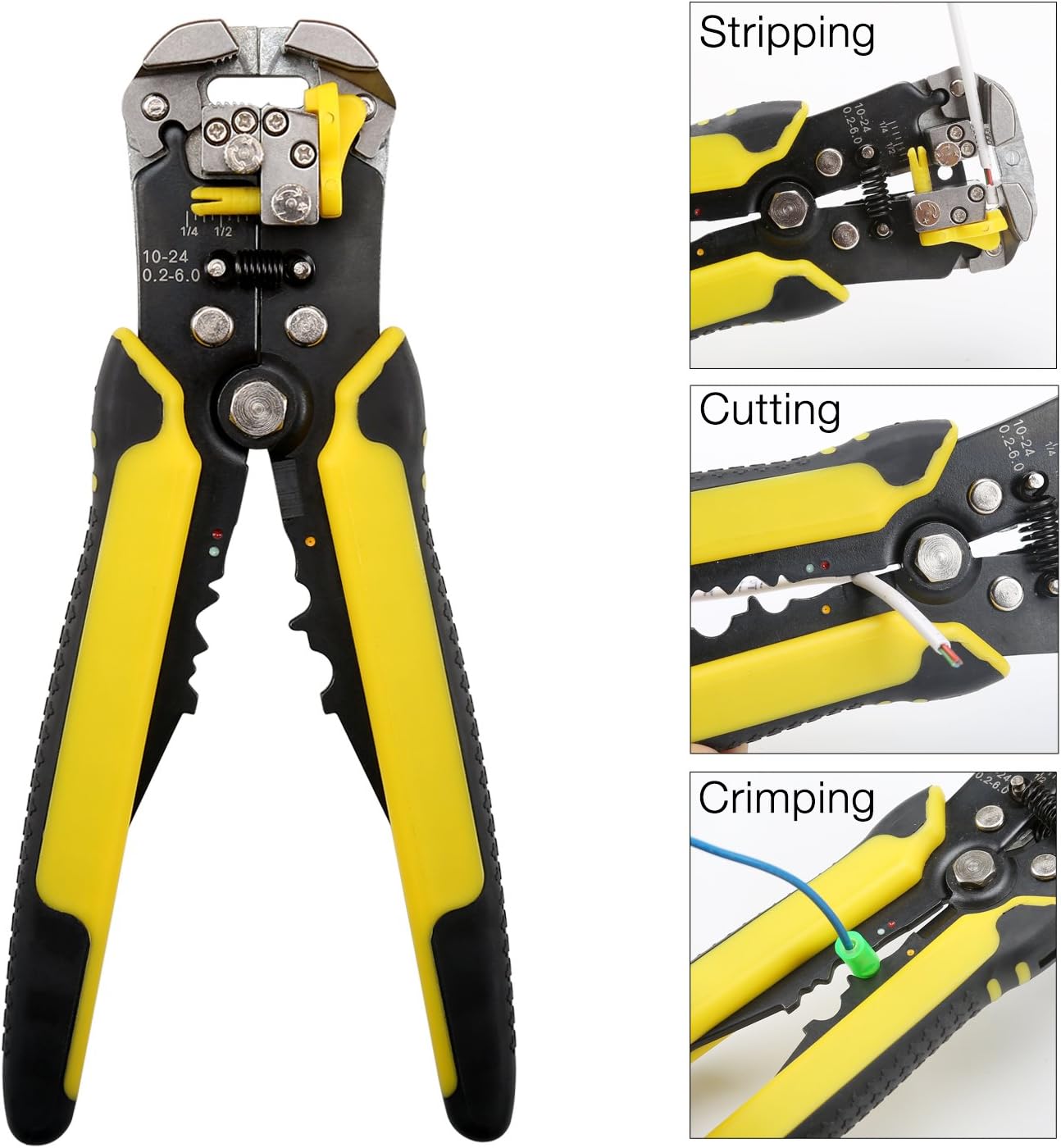 OYISIYI Wire Stripper, 8-Inch Wire Stripping Tool Automatic Cable Stripper Cutter Crimper