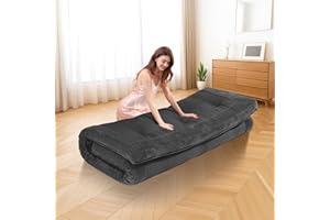 cidludto Japanese Floor Mattress Foldable, 4" Futon Mattress Queen Size Sofa Couch Bed, Thicker Tatami Mat Sleeping Pad, Floor Futons Cushions, Grey