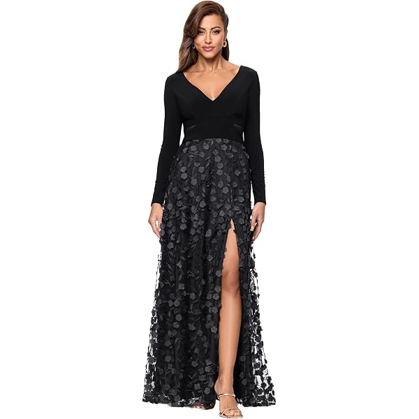 betsy and adam black velvet dress Betsy & Adam Women's Velvet Tuxedo Strapless Gown - Black