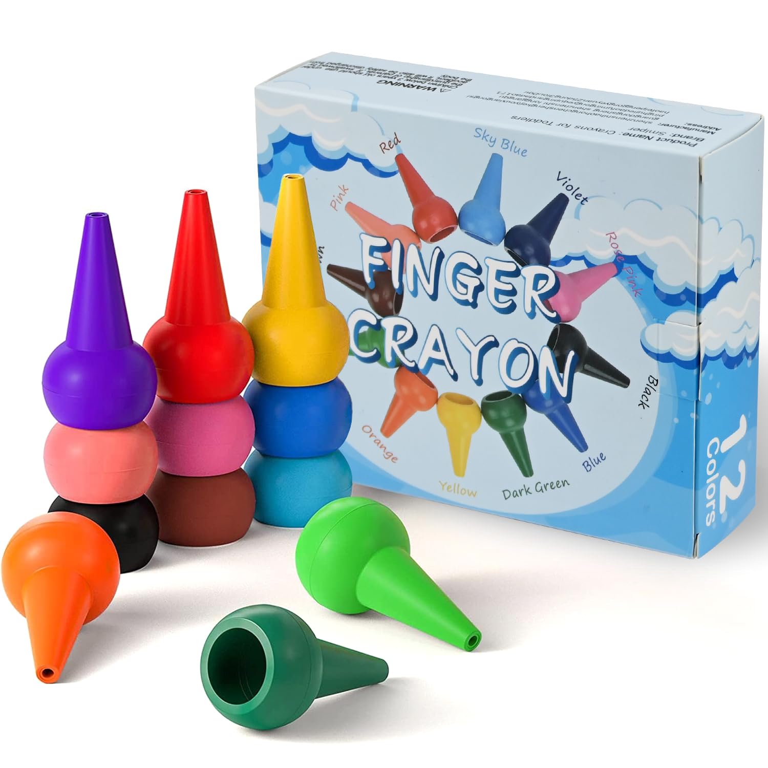 Smlper Baby Crayons for Toddlers,Washable Wax Crayons for Babies,Safe and Non-Toxic,Chunky and Chubby Crayons for Kids Party Bags,Personalised and Colour Set