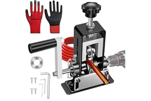 EXKRAEFT Manual Wire Stripping Machine Gauge Wire 0.06-1'', Scrapping Copper Wire Stripper with Replacement Blades, Drill Powered Hand Crank Wire Stripper Tool for Scrap Copper Recycling