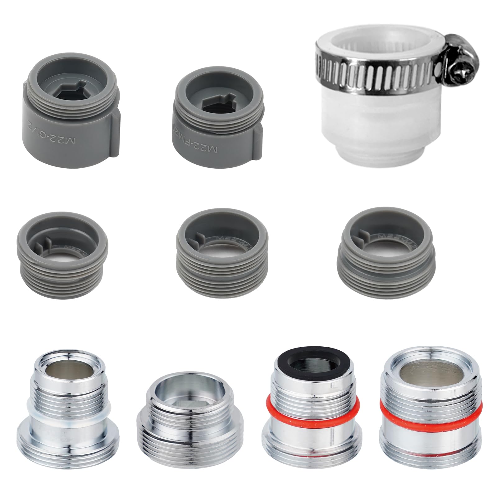 Hibbent Brass Tap Aerator Adapter, Male Thread Bathroom Faucet Adapter for Sink Faucet Water Purifier Aerator, Suitable for 22mm Female Thead