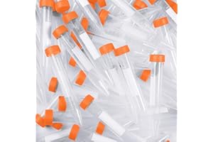 Konohan 200 Pcs Conical Centrifuge Tubes Plastic Sterile Test Tubes Lab Tubes Polypropylene Container with Screw Caps Graduated and Write Marks for Sample (15 ml)