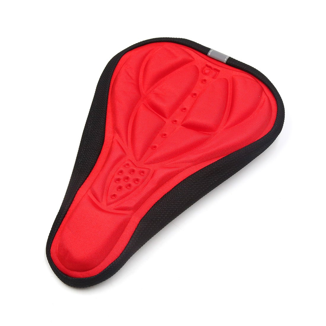 sourcing map 3D Red Soft Gel Silicone Seat Saddle Pad Cushion Cover for Bicycle