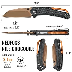 NedFoss NILE CROCODILE Pocket Knife, 2.95" 14C28N