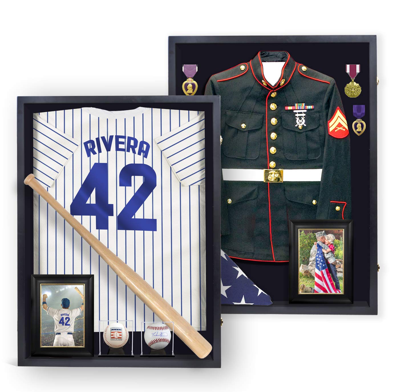 Display Box Large Shadow Box Military Shadow Box Jersey Shadow Box Jersey Display Case Acrylic 92% Clear View Antifade UV Protection for Wedding Dress Military Uniform 36 x 27 inch XL Black Frame