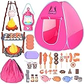 Kids Camping Set with Play Tent,Campfire,Lantern,Indoor Outdoor Camping Set with Pop up Play Tent,Camping Toys Play Set for Kids 3 4 5 Year Old,Toddler Toys