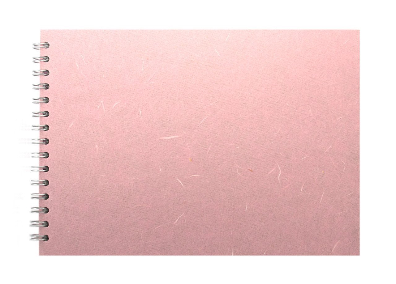 Pink Pig A4 Landscape Sketchbook | White Cartridge, 35 Leaves | Pale Pink