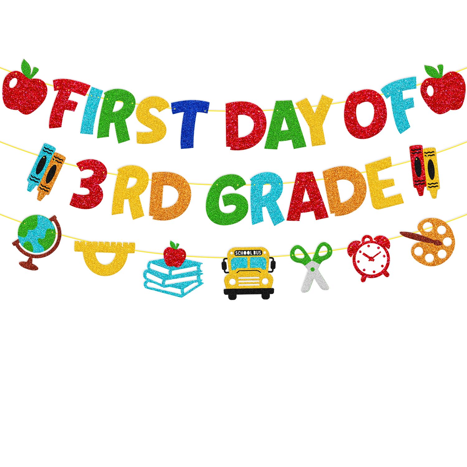 Photo 1 of Welcome to 3rd Grade Party Decorations First Day of 3rd Grade Banner for Student Children Kids Celebrating Back to School Classroom Party Supplies