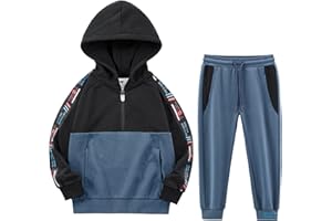ANOTWENER Boys' Activewear Kids Clothes Tracksuit Sets Hoodies Sweatshirt and Sweatpants 2 Piece Outfits 2~8 Years