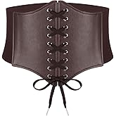 Magibag Lace-up Corset Belt for Women Elastic Belt Tied Waspie Pirate Costume Waist Belt for Renaissance
