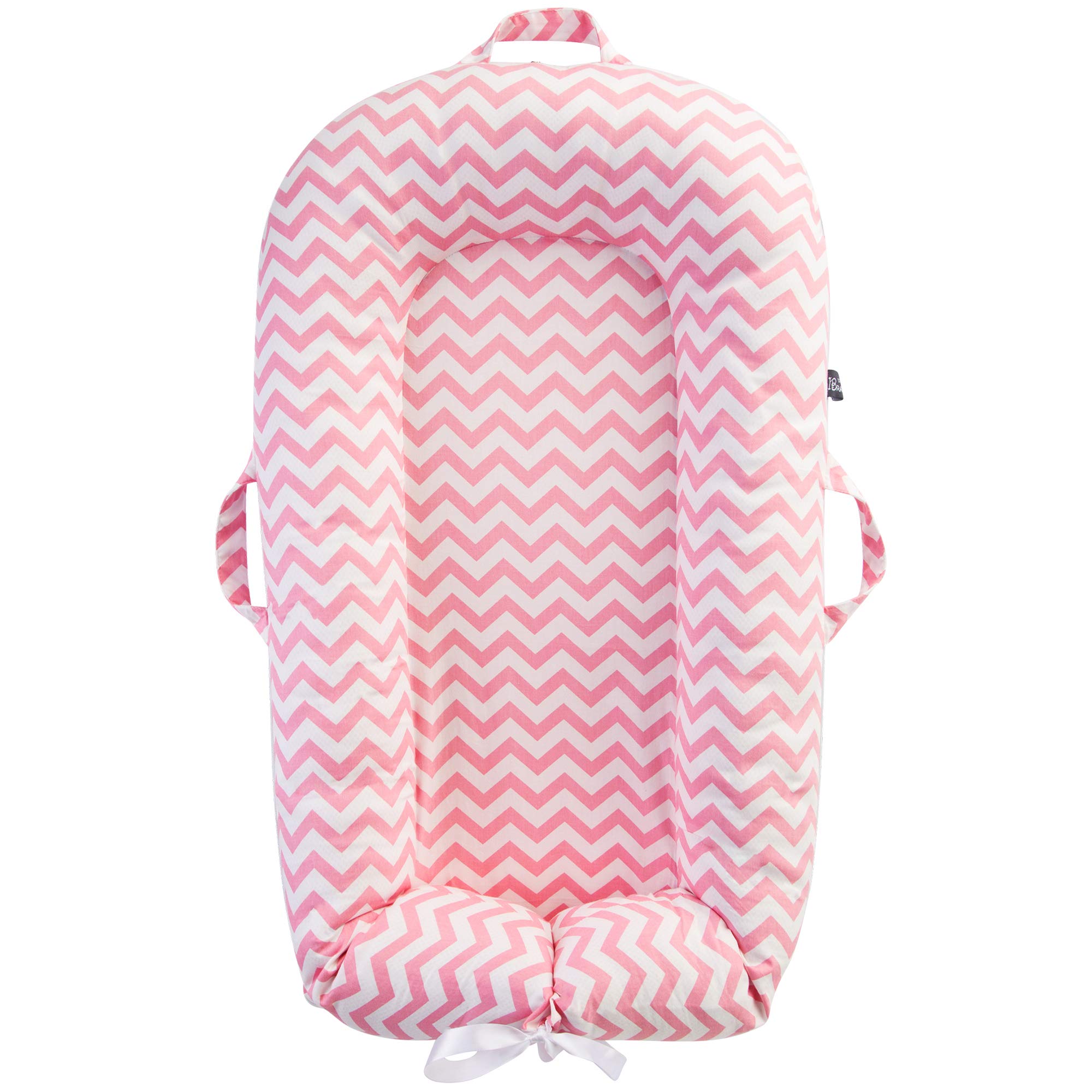 Photo 1 of IBraFashion Newborn Lounger Cover - Dock a tot Covers Only 100% Cotton Co Sleeping Nest Sleep Pod Extra Replacement Cover Girls (Fits Dockatot Deluxe+) (Pink Chevron)