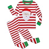 HYCLES Christmas Pajamas for Kids Girls Holiday Long Sleeve Sleepwear Santa Cotton Pajamas Sets for 2-12T Boys/Toddler Pjs