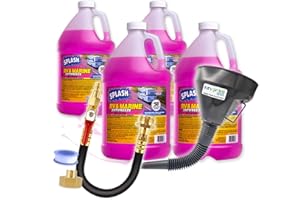 My Garden Pool Splash RV & Marine -50°F Antifreeze Set Flexible Plastic Funnel Spout and Sprinkler Blowout Adapter, Shut Off Valve - for Winterizing RV, Camper, Boat, Motorhome Systems (4)