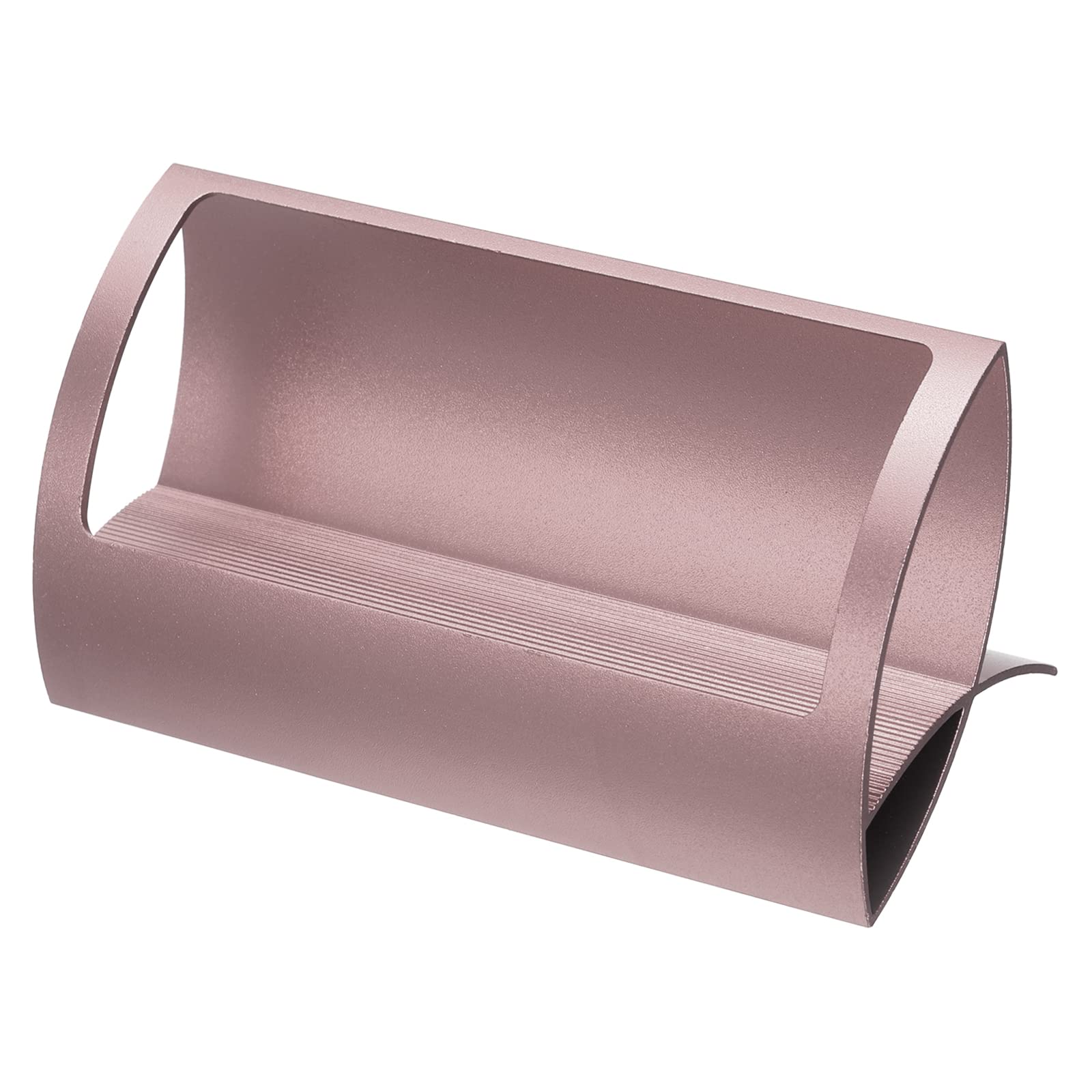 PATIKIL Business Card Holder, 1 Pack Aluminum Name Card Collection Display Stand Organizer for Office Desk, Rose Golden