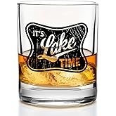 Yomisex Lake Gifts Whiskey Glasses 10 oz, Lake House Decor and Gifts, Funny Lakeside Old Fashioned Rocks Glasses for Women Men Drinking Scotch Bourbon Cocktail Liquor Vodka