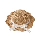 pureborn Toddler Girls Straw Sun Hat - Wide Brim