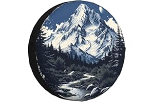 RUAYSNI Spare Tire Cover Mountains Lake Tree Nature Landscape Wheel Covers Weatherproof Universal Wheel Protectors for Rv SUV Camper Travel Trailer 15 Inch