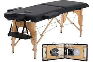 Ruesleag Massage Table 84'' Portable Spa Bed 2-Fold Height Adjustable Physical Spa Facial Cradle Salon Tattoo Bed w/Carrying 