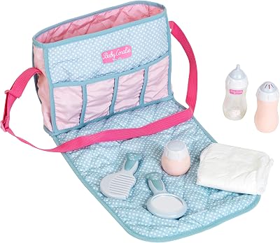 Theo Klein 1653 Princess Coralie Nappy Changing Bag Toy with Accessories
