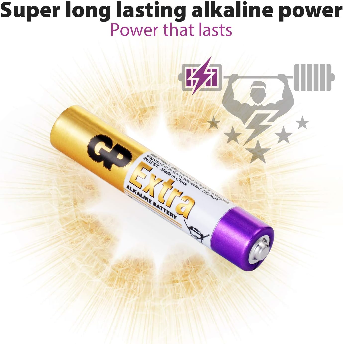 GP AAAA Batteries for surface pen Pack of 8 1.5V. Also suitable for toys/headlamps and medical devices. Also known as LR8D425 / LR61 - Image 4