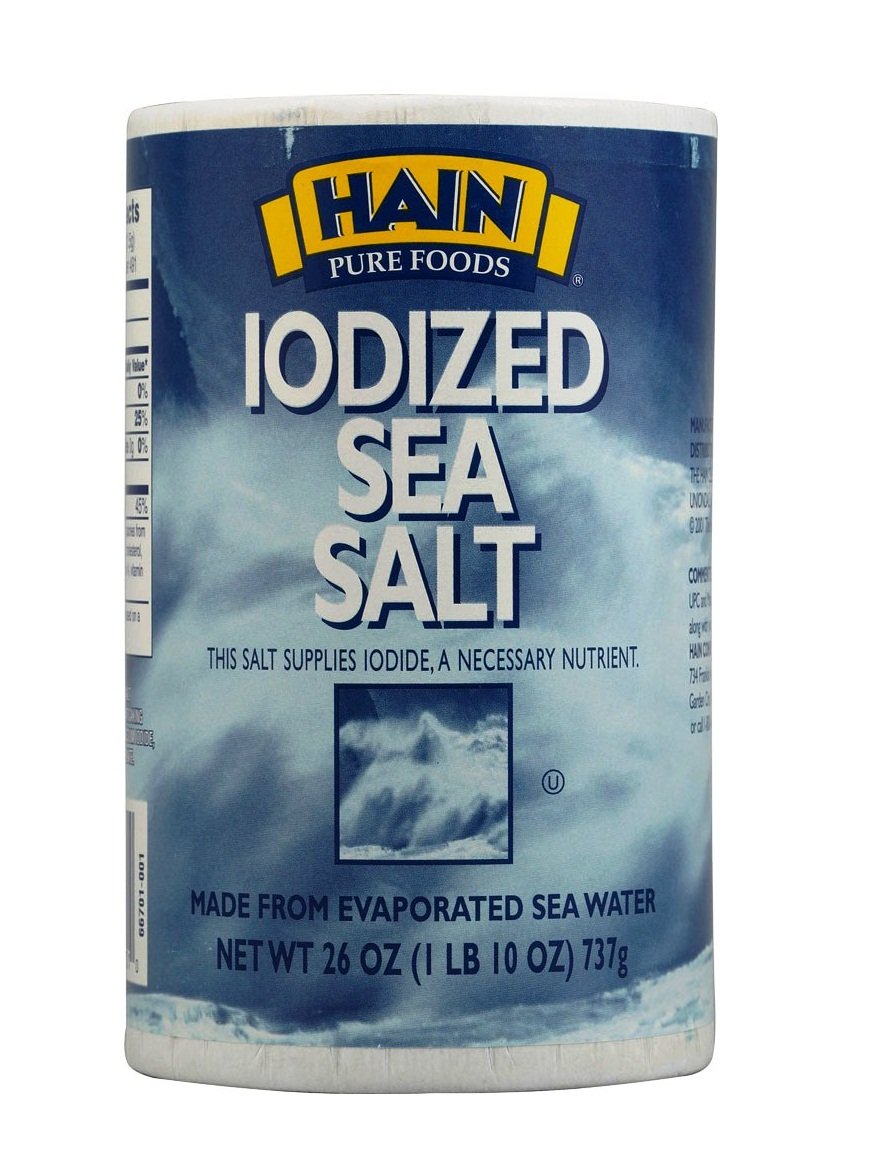 Hain Pure Foods Iodized Sea Salt, 26 oz. (Pack of 24