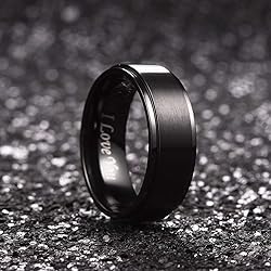 King Will Men 8mm Black Matte Brushed Stainless