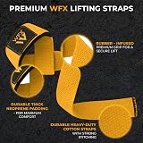 WFX Weight Lifting Straps Wrist Support Padded Neoprene Gym Yellow view 2