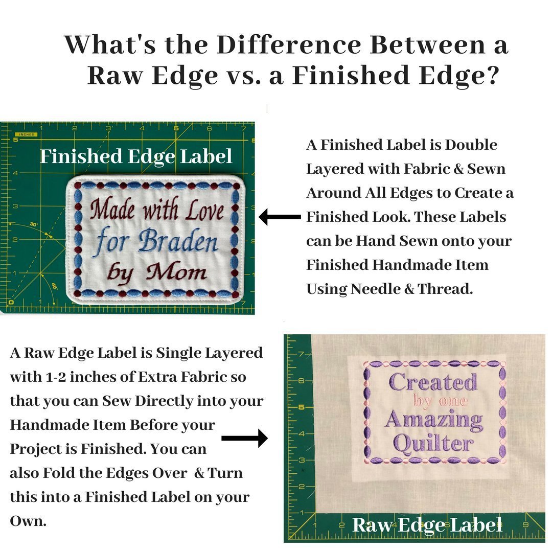Embroidered Custom Quilt Label, Quilt Tags Personalized, One 4x5 inch Christmas Quilt Label ...