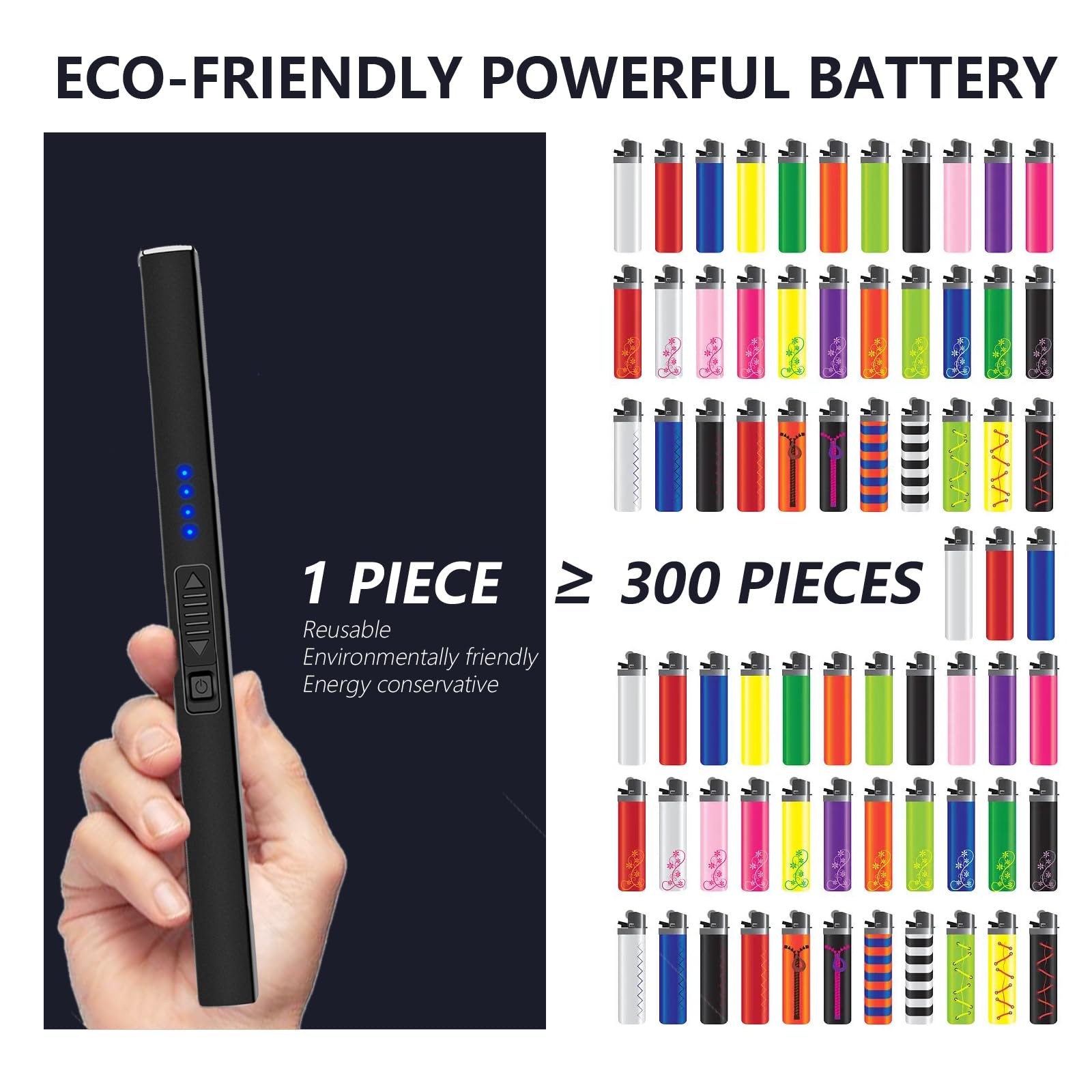 Velnod Electric Lighter Candle Lighters - Christmas Gifts Stocking Fillers for Women Lighters for Candle USB Rechargeable Plasma Arc Lighter (Black)