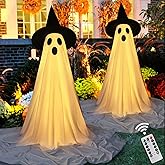 2Packs Halloween Decorations Outdoor,Halloweens Ghost Party Decor with Remote Control,Spooky LED String Lights for Outdoor Indoor,Porch, Yard, Garden, Lawn Party (Timer & 8 Lighting Modes)