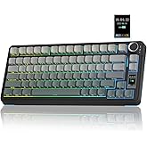 AULA S75 PRO Wireless Mechanical Keyboard with Screen&Knob, Tri-Mode Hot Swappable Gaming Keyboard 75%, Pre-lubed Switches, RGB Backlit, Side Printed PBT Keycaps, Creamy Sounding Computer Keyboards