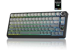 AULA S75 PRO Wireless Mechanical Keyboard with Screen&Knob, Tri-Mode Hot Swappable Gaming Keyboard 75%, Pre-lubed Switches, RGB Backlit, Side Printed PBT Keycaps, Creamy Sounding Computer Keyboards